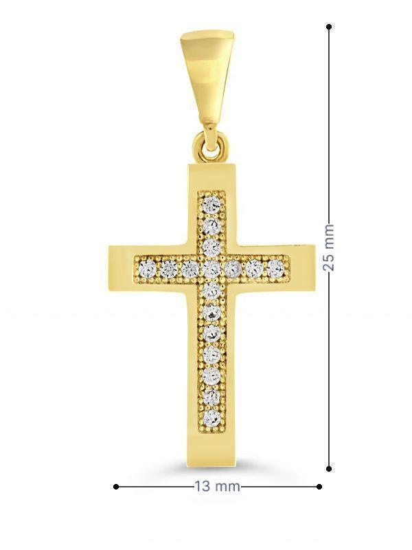 10 Karat Yellow Gold Cubic Zirconia Cross Pendant
