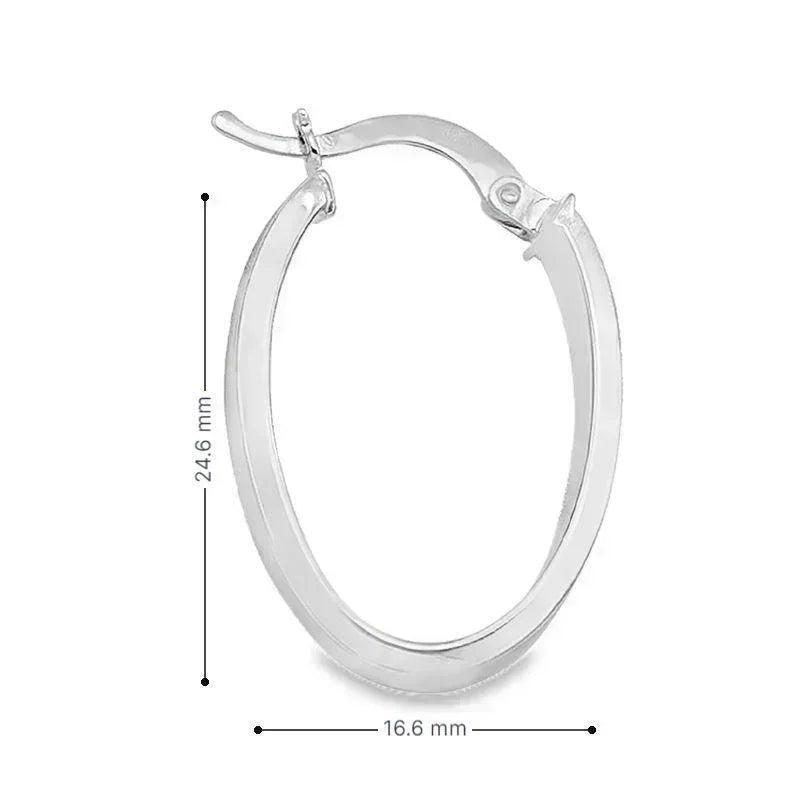 10K, 14K White Gold 4.7 MM Oval Hoop Earrings