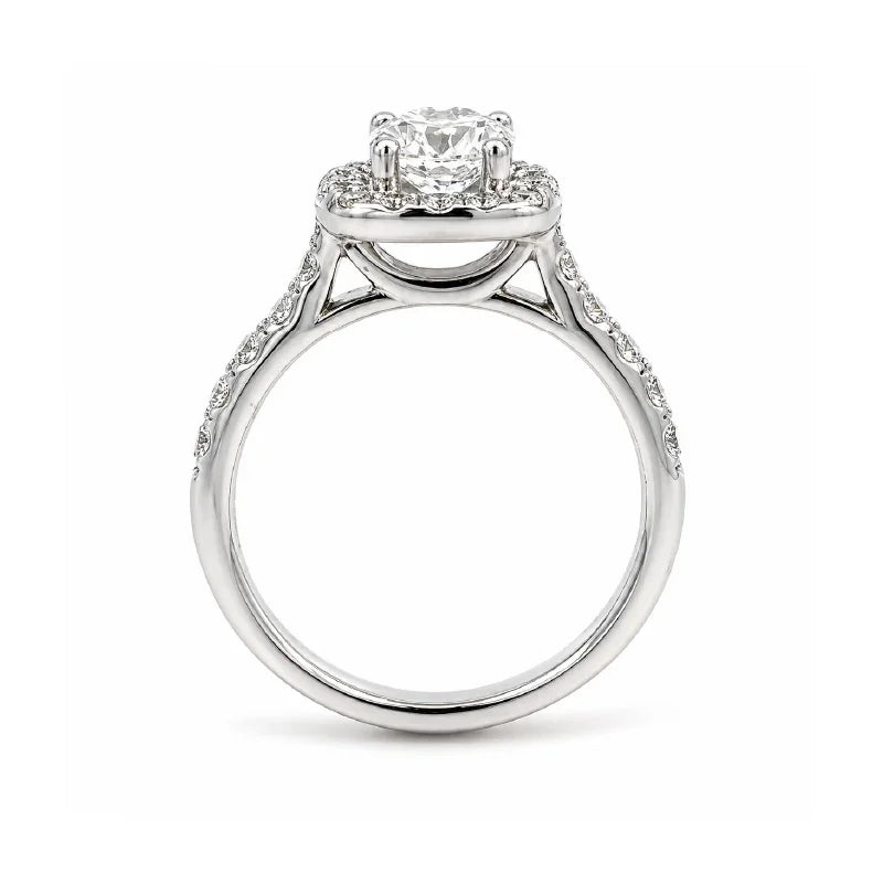 1.30TDW 14K White Gold Diamond Engagement Ring
