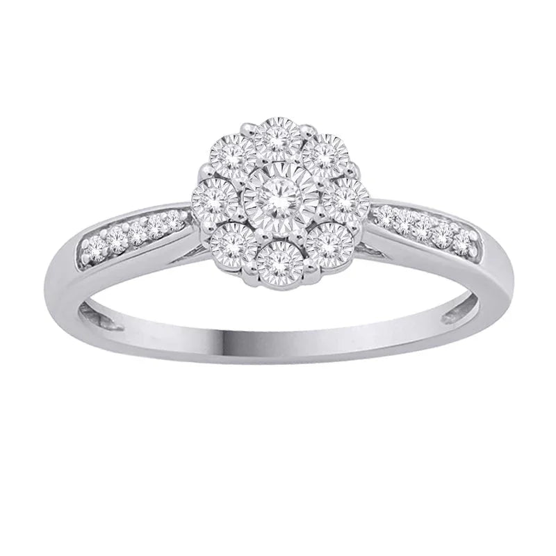 0.10TDW Diamond Promise Ring in 10K White Gold