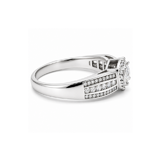 0.50 TDW 10K White Gold Diamond Engagement Ring