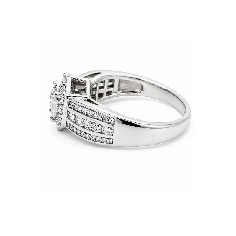 0.50 TDW 10K White Gold Diamond Engagement Ring