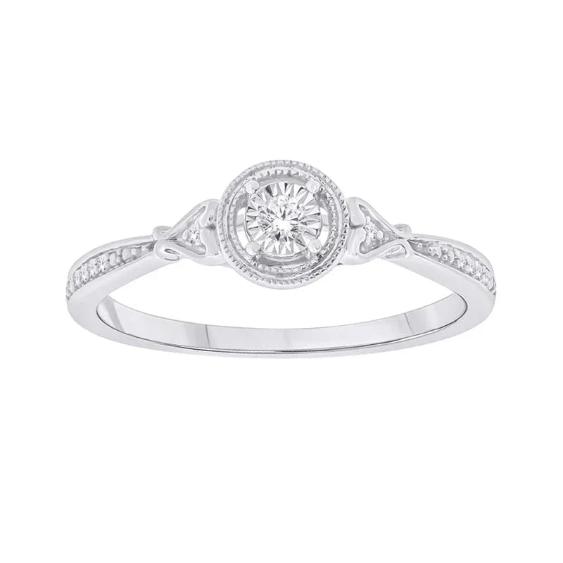 0.15 TDW Diamond Promise Ring in 10K White Gold