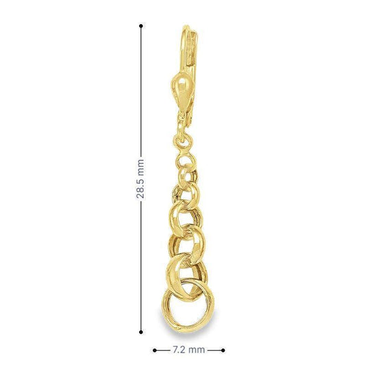 10K Yellow Gold High Polish Link Drop Earrings