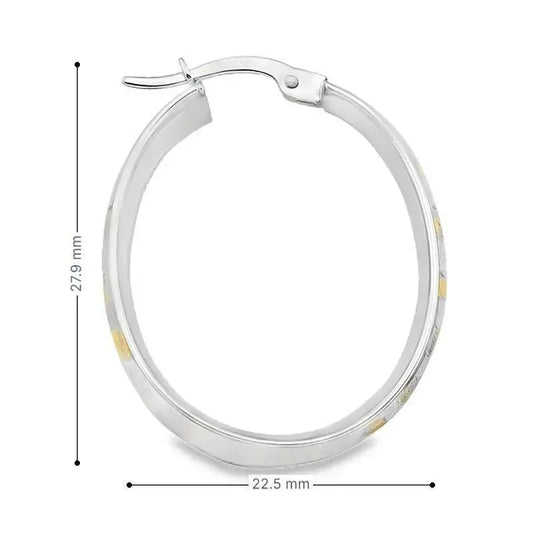 10K Yellow and White Gold Hoop Fancy Earrings