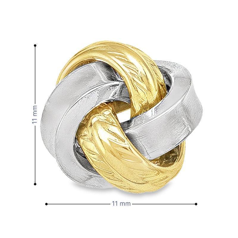 10K Two Tone Gold Love Knot Stud Earrings