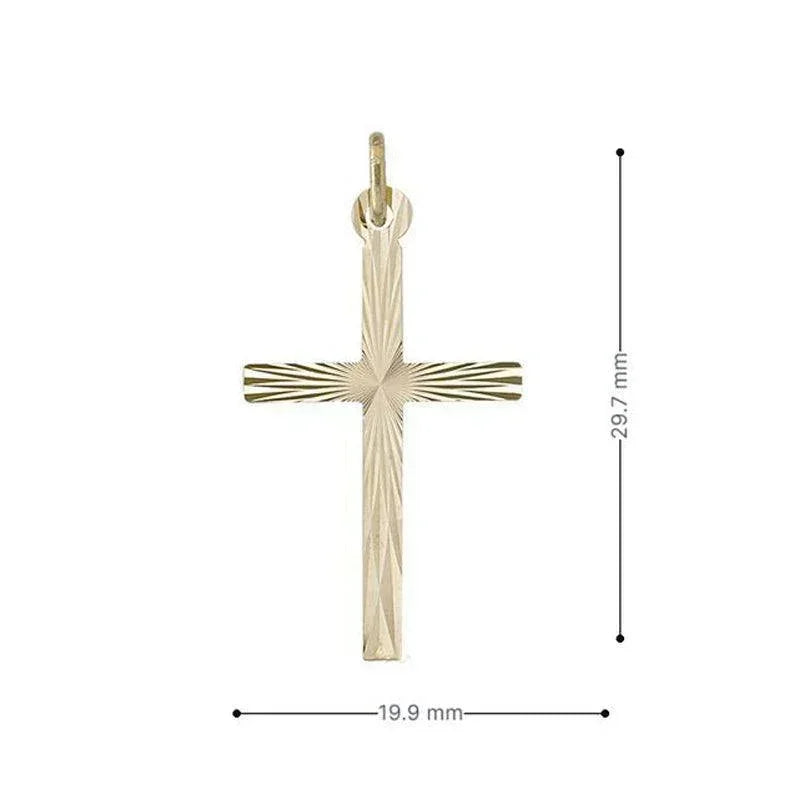 14 Karat Yellow Gold Flat Italian Cross Pendant