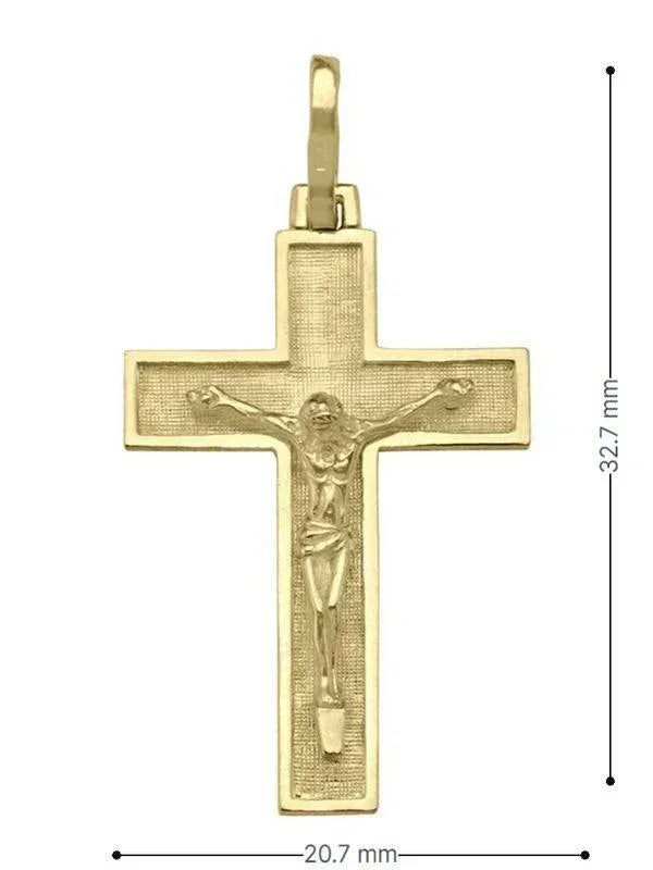 10k, 14k Yellow Gold Religious Italian Cross with Crucifix