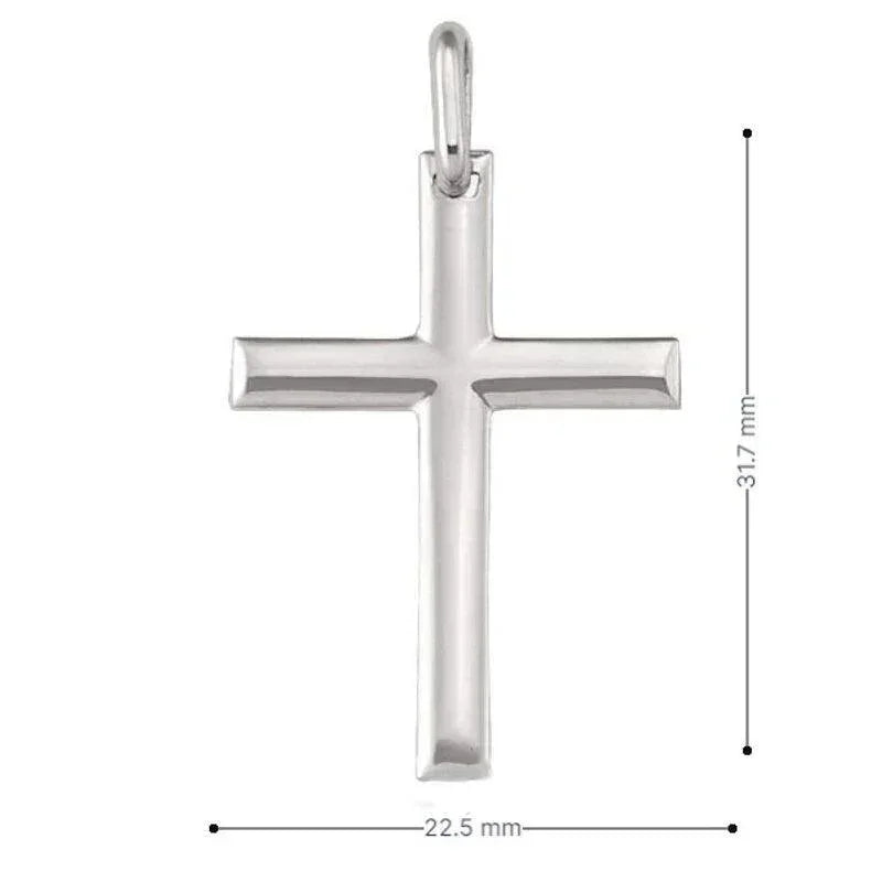 14 Karat White Gold Religious Classic Italian Cross