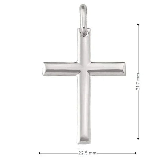 14 Karat White Gold Religious Classic Italian Cross