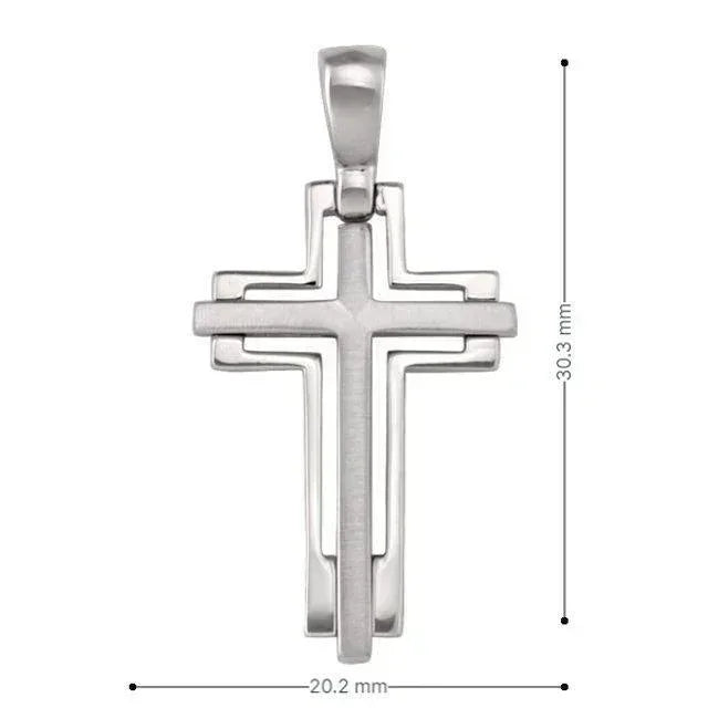 14k White Gold Fancy Religious Italian Cross