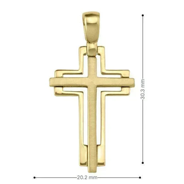 14k Yellow Gold Fancy Religious Italian Cross