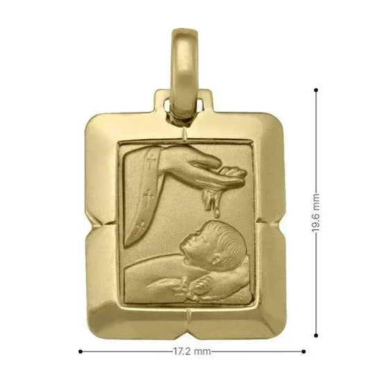 10 Karat Yellow Gold Solid Baptism Medalion