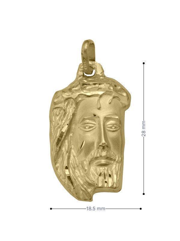 14 Karat Medium Yellow Gold Solid Medallion with Jesus