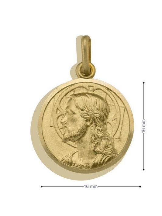 10 Karat Regular Yellow Gold Solid Medallion with Jesus