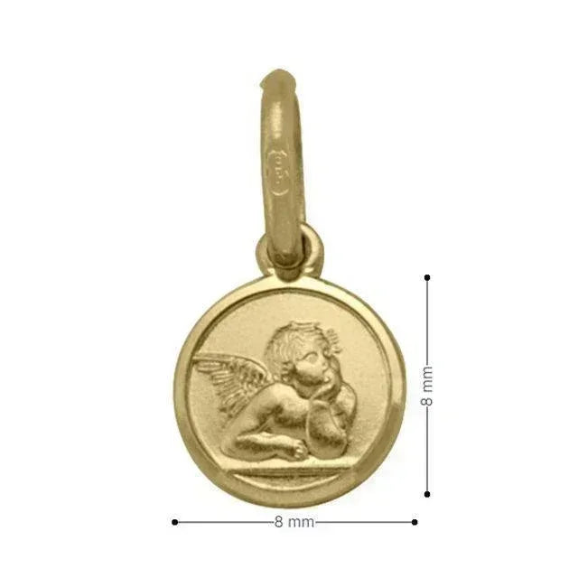10, 14 Karat Yellow Gold Solid Angel Medallion