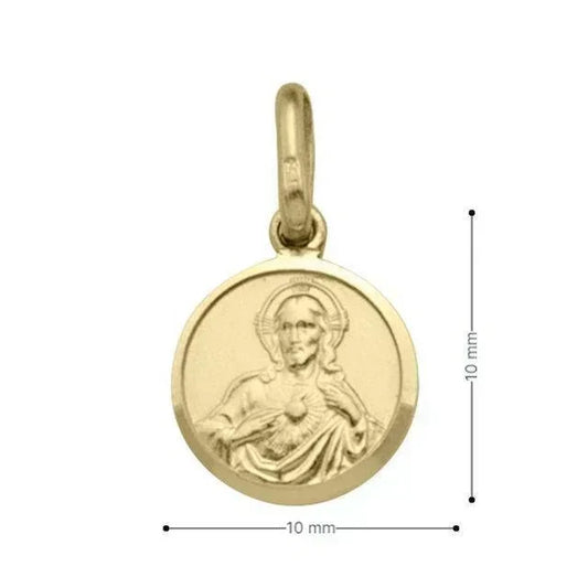 10 Karat Yellow Gold Solid Scapular Medalion