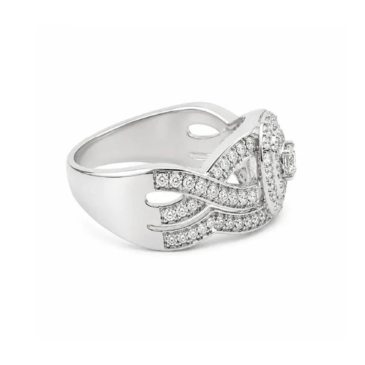 14K White Gold 0.72TDW Diamond Engagement Ring