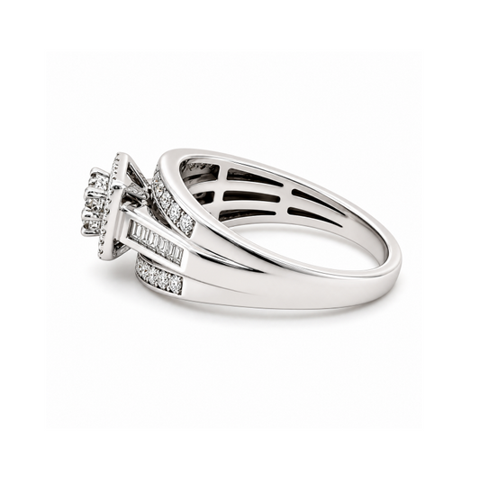 0.50TDW Diamond Illusion Set Bridal Ring in 10K White Gold
