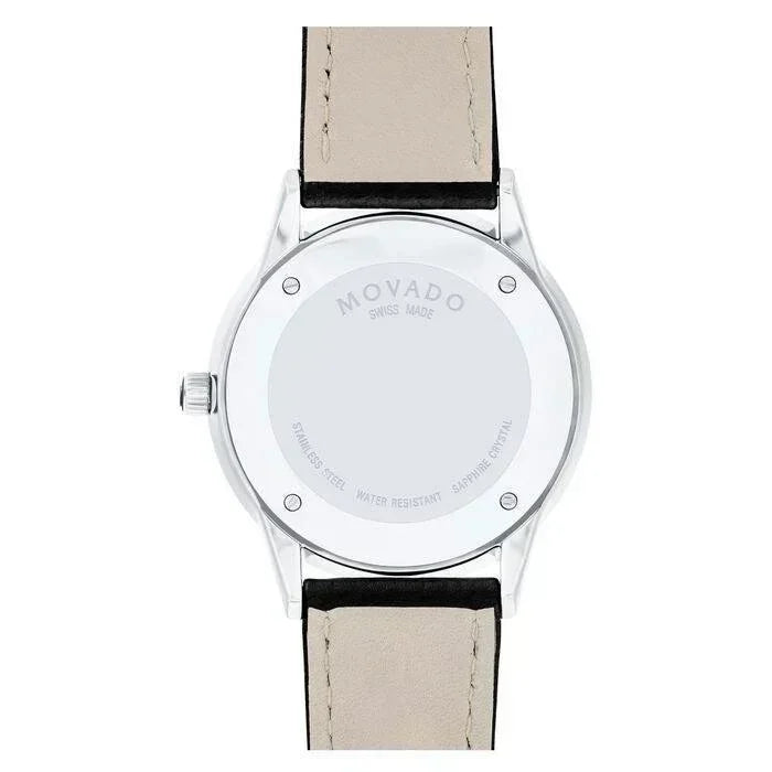Movado Modern Classic Black Leather Automatic Men's Watch 0607123