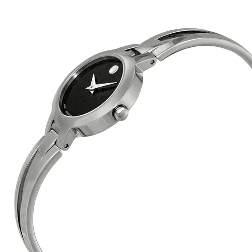 Movado Amorosa Black Dial Stainless Steel Women's Watch 0607153