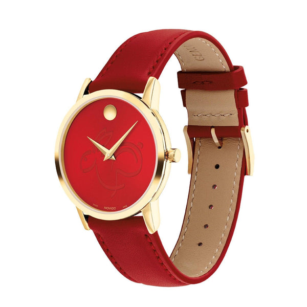 Movado best sale watch red