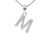 Cubic Zirconia and Sterling Silver Initial M Pendant