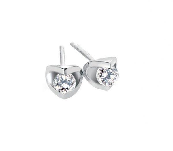 Canadian Diamond 0.50ct Solitaire Earrings in Tension Set in 14K White Gold