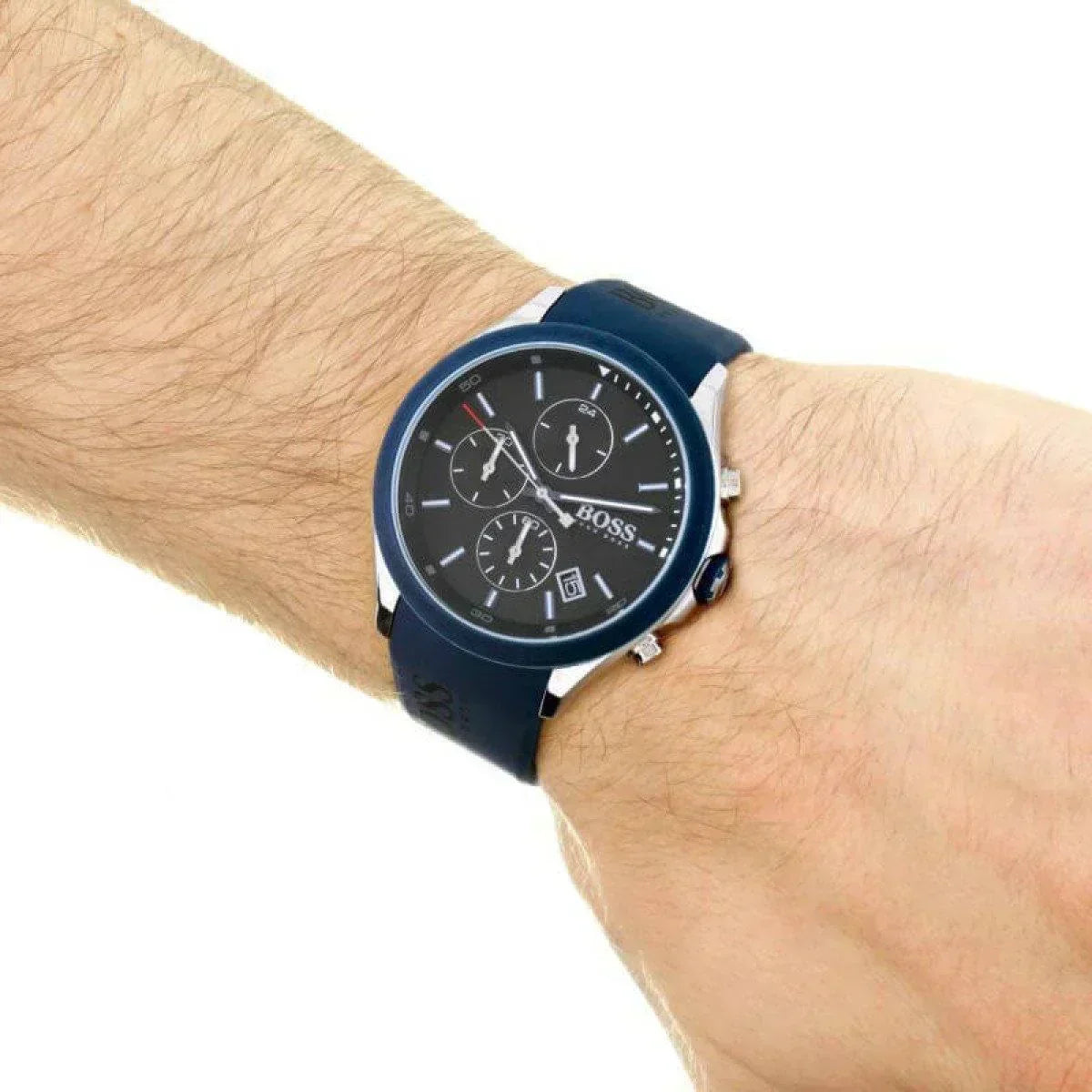 Hugo Boss 1513717 Velocity Black Dial Silicone Quartz Men's Watch