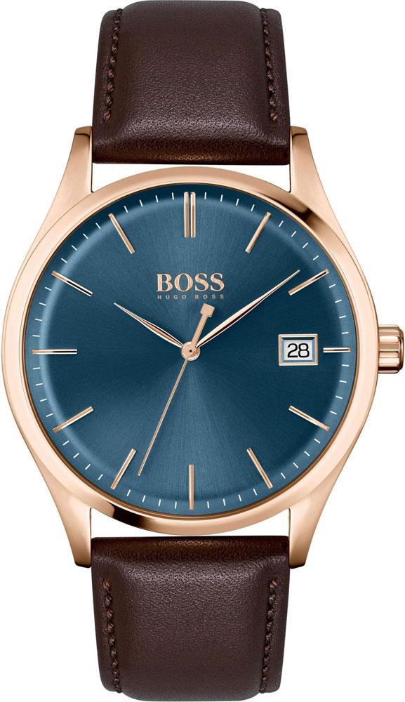 Watch Boss Jewellery Commissioner - 1513832 Men\'s Obsessions Hugo Leather Quartz Brown