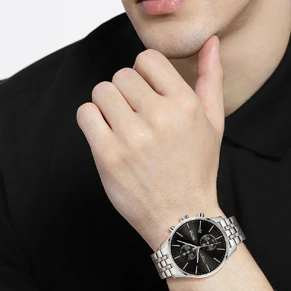 Hugo Boss 1513869 Associate Silver Steel Quartz Men's Chrono Watch