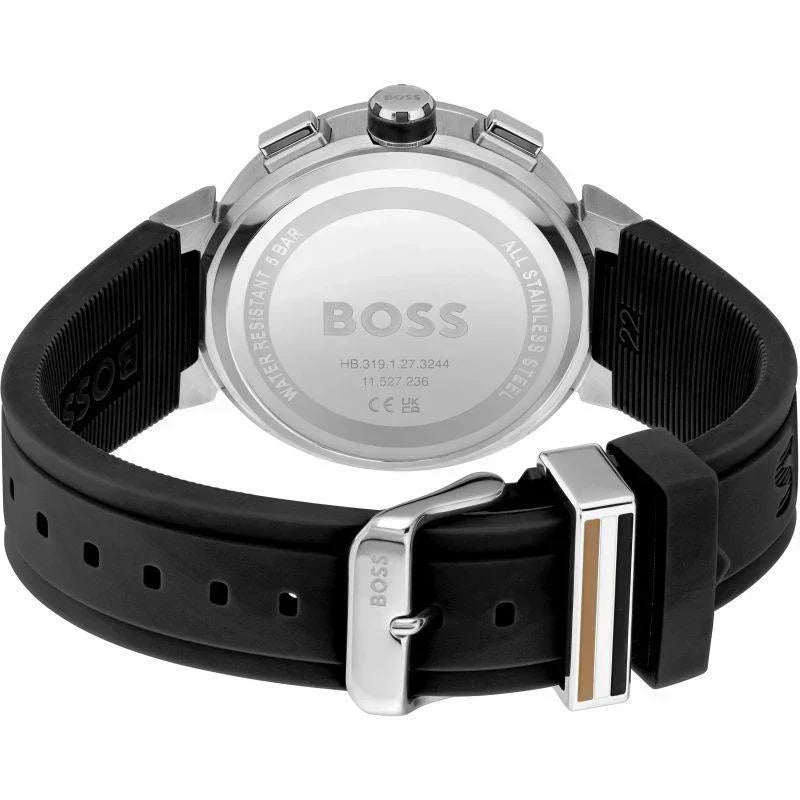 Hugo Boss Mens One Black Dial Silicone Strap Watch 1513997