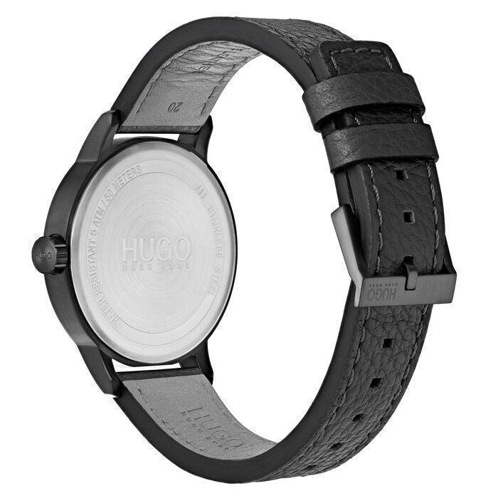 Hugo Boss Stand Grey Leather Quartz Mens Watch 1530074