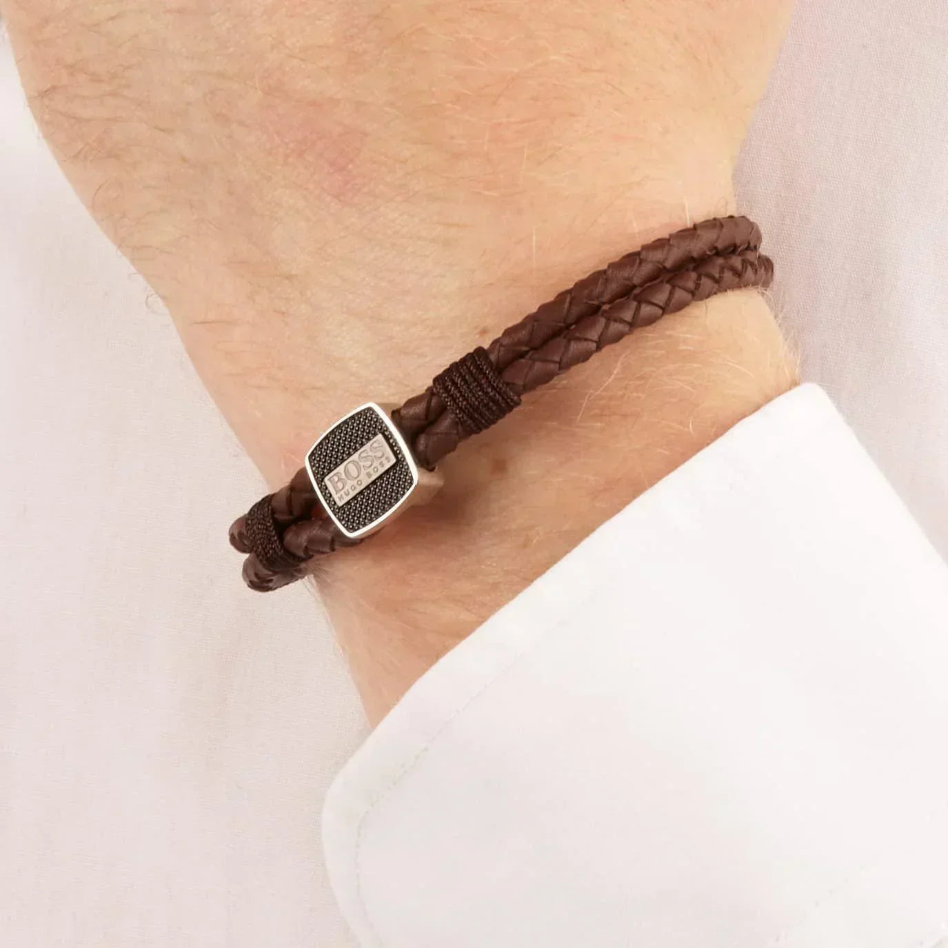 Hugo Boss Jewellery Seal Brown Leather Bracelet 1580048M