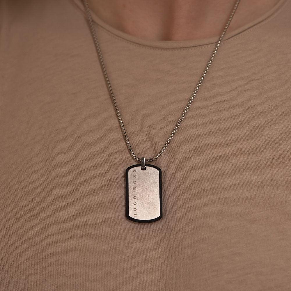 Hugo Boss Jewellery ID Dog Tag Mens Necklace