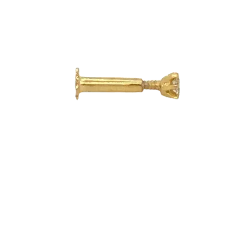 18K Yellow Gold 0.03ct Diamond Screw Back Nose Pin