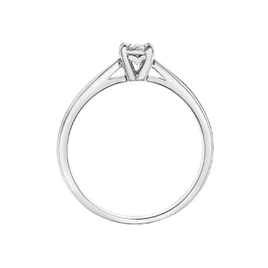 Elegant 0.08TDW Diamond Illusion Ring in 10K White Gold