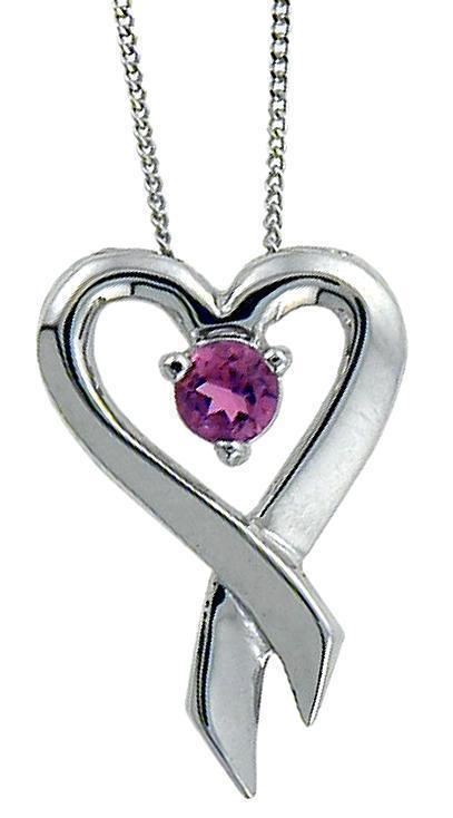 10KW Pink Topaz Heart Pendant