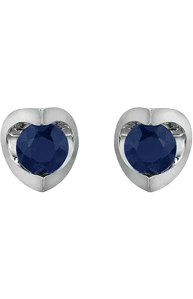 10K White Gold 4mm Sapphire Earring