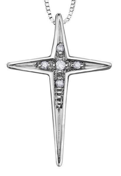 10K White Gold 0.02TD Diamond Pendant