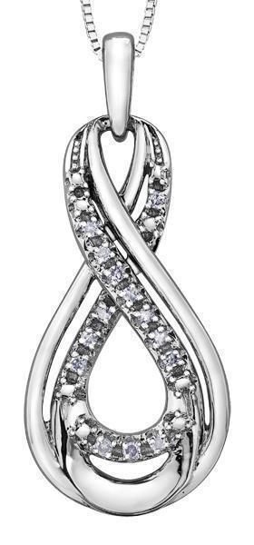 10K White Gold 0.05TDW Diamond Pendant