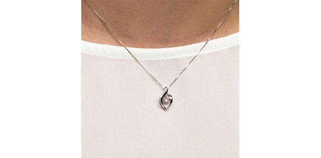 10K White Gold Diamond Pendant