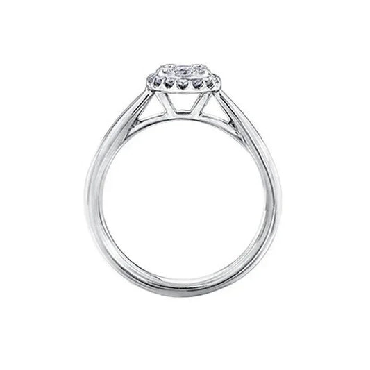 14K White Gold Diamond Ring with 1.00 Carat Cluster Solitaire