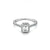 14K White Gold 1.04TDW Emerald Cut Lab Grown Diamond Solitaire Ring with Halo and Sides