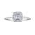 0.35 Carat Canadian Princess Cut Diamond Halo Ring in 10K White Gold