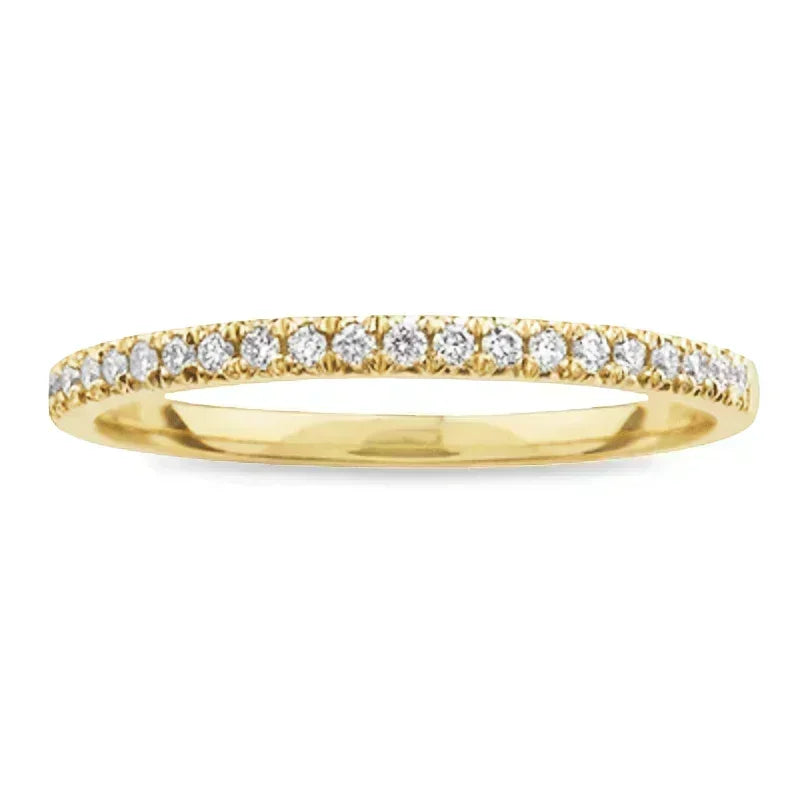 14K Yellow Gold 0.25TDW Diamond Claw Set Wedding Band