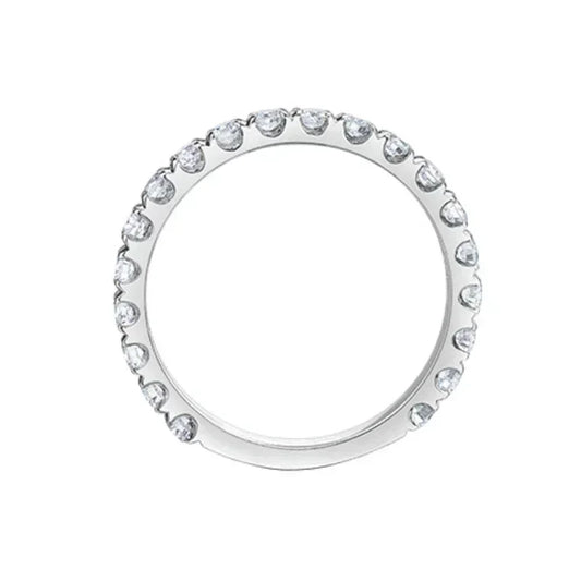 0.50TDW Lab Grown Diamond Semi Eternity Claw Set Band in 14K White Gold