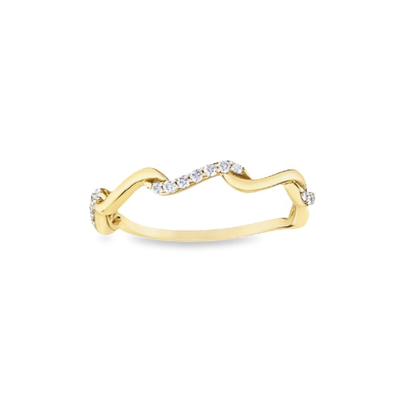 0.14TDW Sparkling Diamond Fashion Stackable Band in 10K Yellow Gold