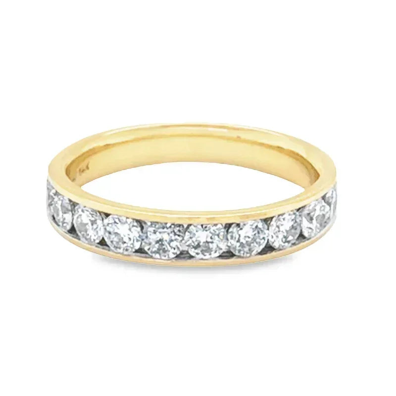 14K Yellow Gold 0.75CT Diamond Comfort Fit Anniversary Band