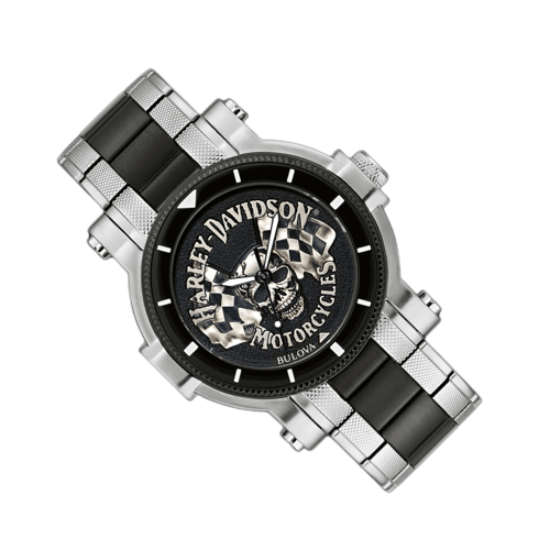 Bulova harley davidson online skull watch